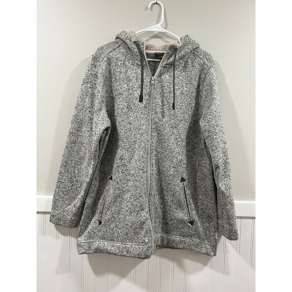 Eddie‎ Bauer Full Zip Jacket Fleece Hooded Sherpa Women Size 2XL